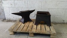 antique blacksmiths anvil and swage block stand