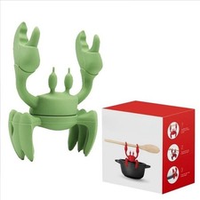 Red wooden spoon holder crab