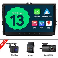 DVR+OBD+For VW Jetta Golf Tiguan Android 13 GPS Sat Nav Apple CarPlay Car Stereo