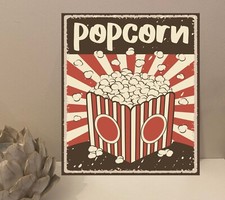 1x Popcorn Cinema Retro Metal