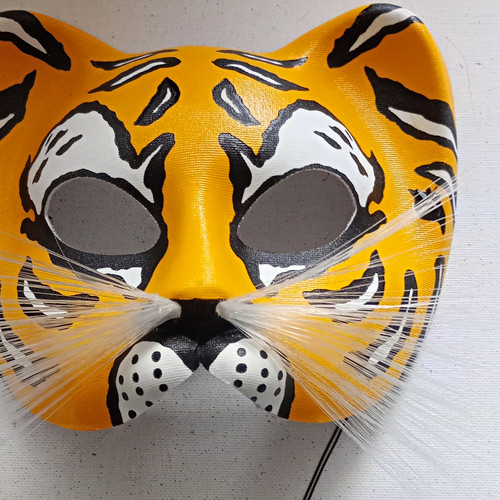 Orange tiger cat half - orange, face