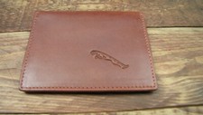 Jaguar logo Brown Leather credit card size, licence / ID holder vs933