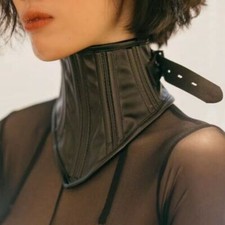 Leather neck collar cuffs - collar,