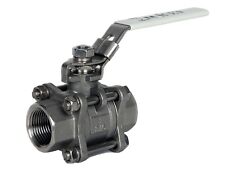 STAINLESS STEEL BALL VALVES 3 PIECE BOLTED BODY 70 BAR BSPT THREAD 1/4" TO 2"