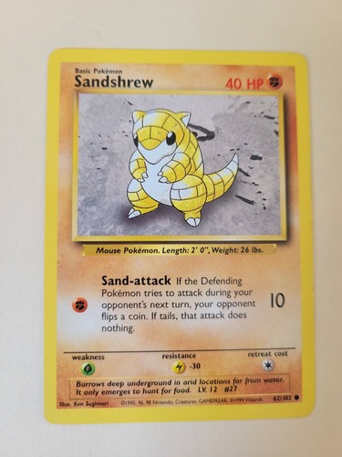 Pokemon tcg 1995 sandshrew - pokemon,