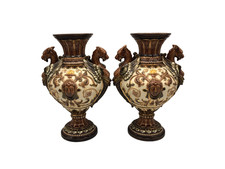 Pair of Antique majolica urn