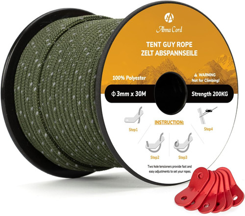 Tent guy ropes 3mm 30m - ropes,