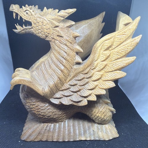 Hand carved wooden - dragon, with