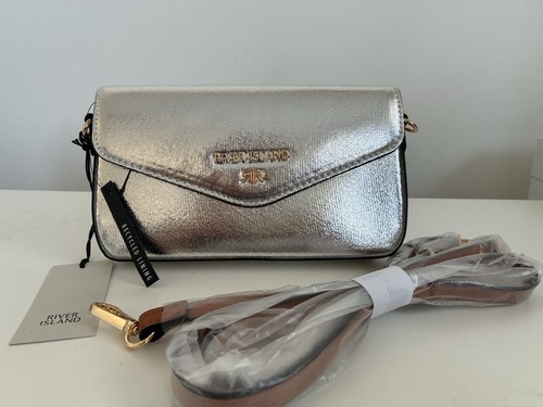 River island silver envelope - silver,