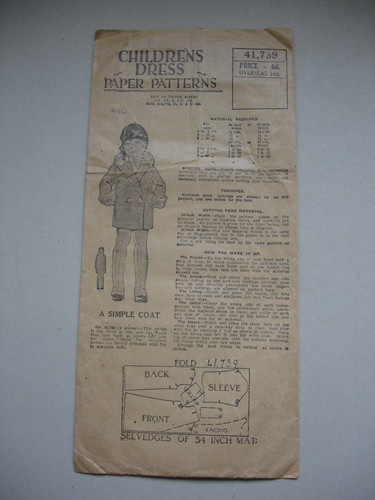 1926 childrens dress paper - 'childrens,