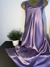 MARKS AND SPENCER MEDIUM GREP GLOSSY SATIN NEGLIGEE/ NIGHTDRESS SIZE 14