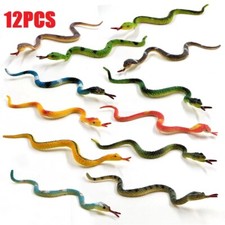 12pcs Fake Snake Toys Plastic Snakes Halloween Home Party Prop Trick Joke Toys