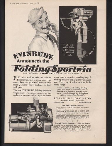 1929 evinrude folding sportwin - evinrude,