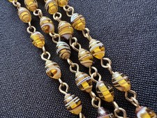 Vintage Amber Yellow White