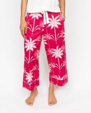 Cyberjammies Pyjama Bottoms Cotton Modal Women Kayla Pink Palm Leaf PJ Pants