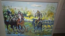 Original horse racing oil - horse,
