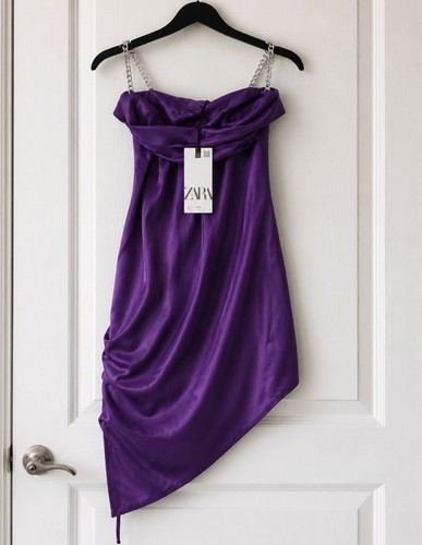 Zara purple draped satin - zara,