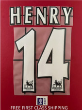 Henry #14 1997-06 Player Size Premier League WHITE FELT Nameset Arsenal L-extra