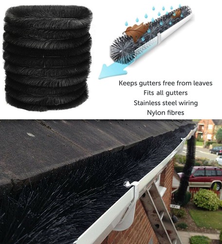 Roof gutter brush leaf guard - brush,