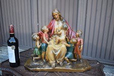 Antique chalk jesus children - l,