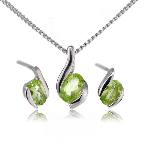 Peridot set sterling silver - set,
