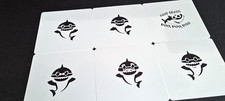SHARK STENCILS SET OF 6 PCS MYLAR FACE PAINT AIRBRUSH KIDS PARTY CUPCAKE ICING