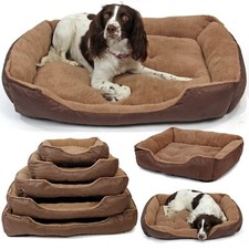 Dog Bed Pet Puppy Faux Leather