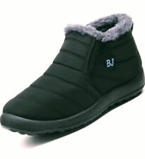 Men Snow Shoes, Fleece-Lined Ankle Boots with Fur, Warm & Fluffy Winter Shoes