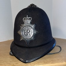 Vintage SUSSEX Custodian Helmet British Bobbies Black Felt Compton Webb