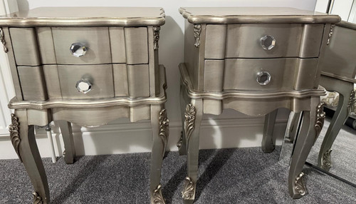 Pair silver mirrored - pair, of