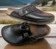 Birkenstock Boston Oiled Leather Black UK5 EU 38 Reg Fit Buckle Strap