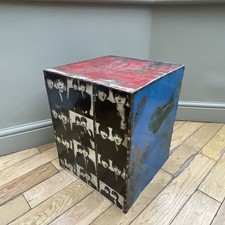The Beatles Vinyl Record Box Storage / Stool Handmade Metal Cube