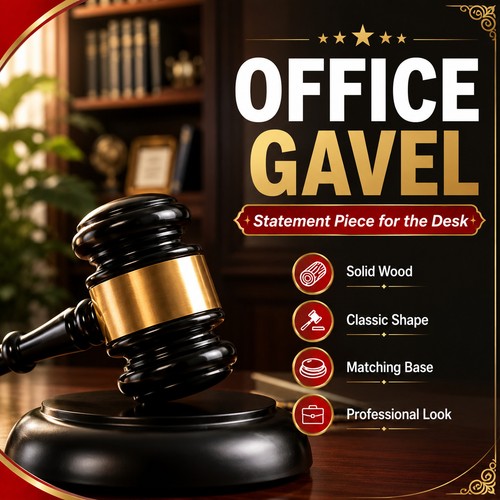 Wooden gavel block - gavel, set