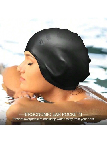 Black swimming cap adult - swimming,
