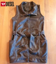 Diesel Girls Biker Faux Leather Vest Gilet Size XS 6-7yr Waistcoat Made in ITALY