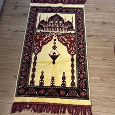 Vintage Prayer Rug Mat Temple Mosque Fringe Soft  120cm