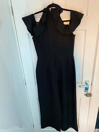 Lipsy black ruffle - high, neck