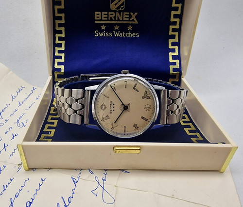 Bernex masonic silver dial - bernex,