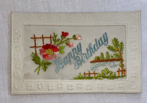 Vintage silk ww1 postcard - ww1,