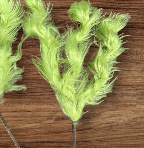 Ornaments green fuzzy hair - ornaments,