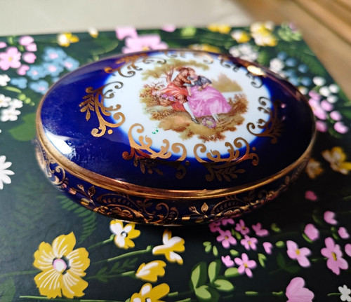 Limoges france porcelain blue - france,