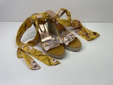 Ted Baker Womens High Heel Wedge Sandals Size 7 Uk Eu 41 Yellow Floral