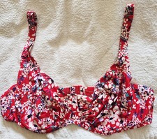 Unworn Magisculpt Bikini 46c Underwired Top Size 26 Shorts. Red Floral Design