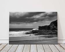 Portreath Harbour Cornwall b&w