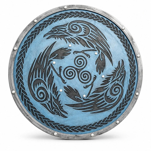 Raven wooden shield medieval - raven,
