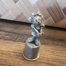 Walt Disney Minnie Mouse Pewter Sewing Thimble Vintage Collectible Figurine