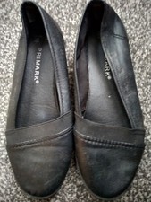 Primark Womens Girls Slip-on Shoes Plimsolls Black Size UK 3 - Fast Free Postage