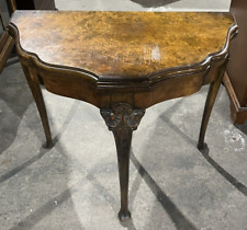 Queen Anne Style - Walnut Antique Folding Card Table / Hall Table English Walnut