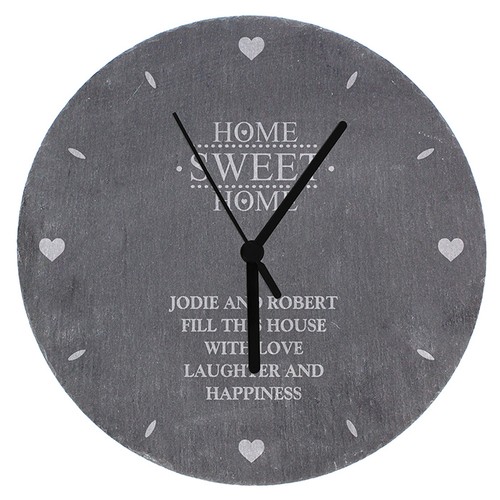 Personalised slate wall clock - personalised,