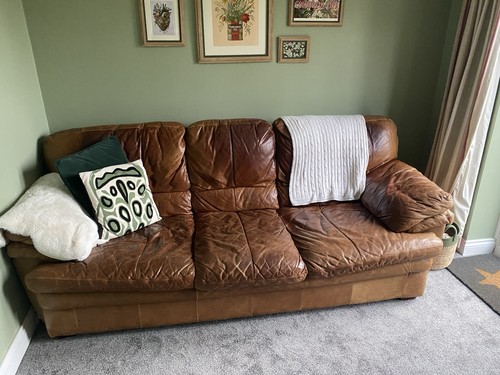 Genuine leather sofa large - leather,